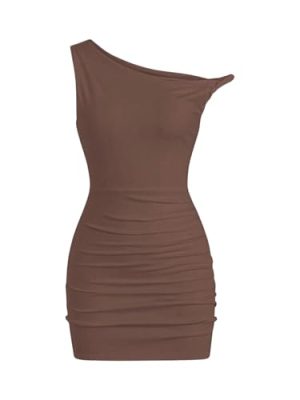 Women's Summer Mini Dresses Off The Shoulder Ruched Bodycon Graduation Dress Sexy Going Out Party Club Outfits