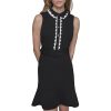 31-ccRkGVZL.jpg Women's Belted Sleeveless Scallop Trim Collared A-line Mini Dress