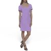 315UWvMTtL.jpg Womens Short Sleeve Square Neck Bow Embellished Shift Mini Dress
