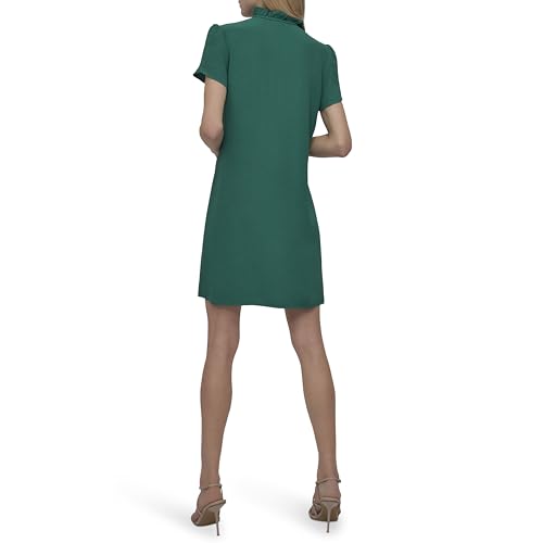 Women's Front Tie Ruffle Neckline Trapeze Dress