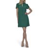 Women's Front Tie Ruffle Neckline Trapeze Dress