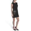 Women's Sleeveless Pocket Detail Suede A-line Mini Dress