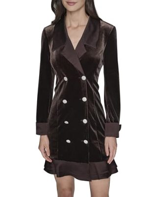 Women's Novelty Button Collared Blazer Mini Dress