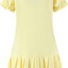 31Q4RSbPXML.jpg Women's Retro Pleated Knit Mini Dress Preppy Collared Short Summer