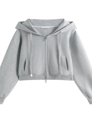 Women's Cotton Hoodie Set, Elastic Mini Skirt & Jacket Combo