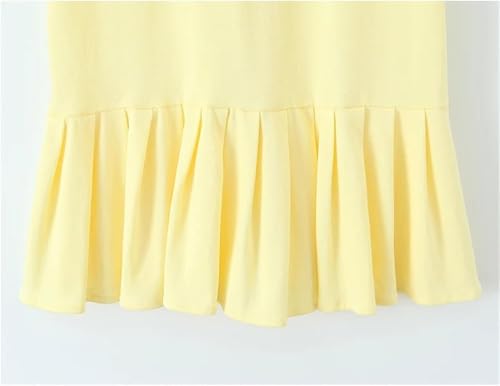 31bHiw33vyL.jpg Women's Retro Pleated Knit Mini Dress Preppy Collared Short Summer