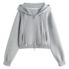 31bVdtamKCL.jpg Women's Cotton Hoodie Set, Elastic Mini Skirt & Jacket Combo