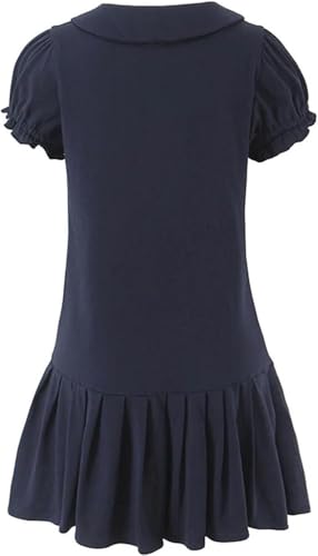 31df2rJ6o5L.jpg Women's Retro Pleated Knit Mini Dress Preppy Collared Short Summer