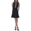 31hKYZ3JzBL.jpg Women's Belted Sleeveless Scallop Trim Collared A-line Mini Dress