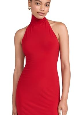 Women's Haltered Turtle Side Slit Mini Dress