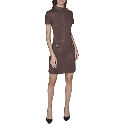 Women's Short Sleeve Mock Neck Sheath Mini Dress