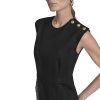 Women's Sleeveless Pocket Detail Suede A-line Mini Dress