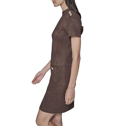 Women's Short Sleeve Mock Neck Sheath Mini Dress