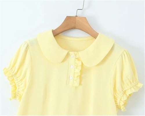 31yscfxcICL.jpg Women's Retro Pleated Knit Mini Dress Preppy Collared Short Summer