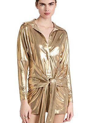 Women's Ty Front Nk Shirt Mini Dress