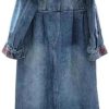 418blsAY8nL.jpg Women’s Strapless Denim Dress Slit High Waist Casual Wear