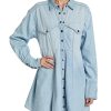 41BaXGtEdL.jpg Women's Sammi Denim Mini Dress, Light Indigo, M