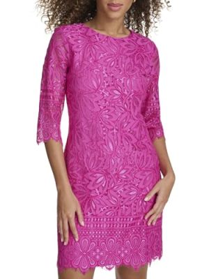 Women's 1/2 Sleeve Lace Mini Dress