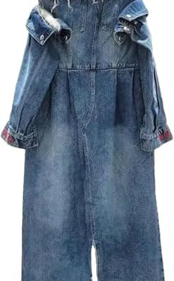 Women’s Strapless Denim Dress Slit High Waist Casual Wear