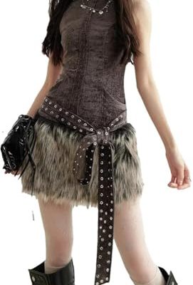 Women Sleeveless O-Neck Belted Mini Dress Casual Office Slim Fit Outfit