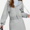 41fLclB72bL.jpg Women's Cotton Hoodie Set, Elastic Mini Skirt & Jacket Combo