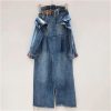 41i9EpifN1L.jpg Women’s Strapless Denim Dress Slit High Waist Casual Wear