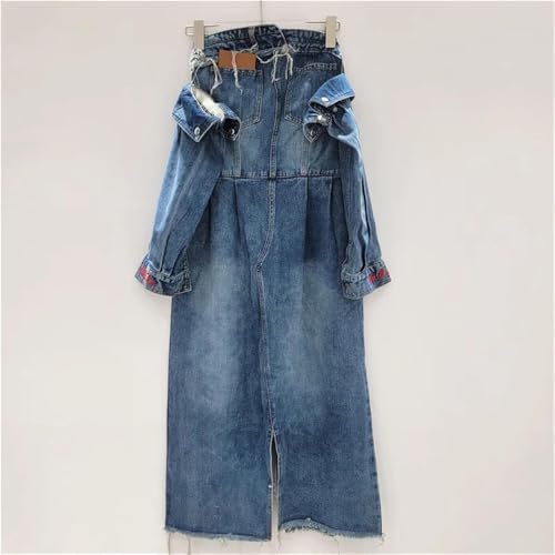 41i9EpifN1L.jpg Women’s Strapless Denim Dress Slit High Waist Casual Wear