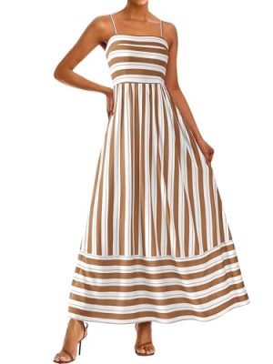 Summer Dresses for Women 2025 Beach Maxi Dress Spaghetti Strap Floral Boho A Line Wedding Guest Flowy Long Dress