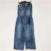 41mlMlcenL.jpg Women’s Strapless Denim Dress Slit High Waist Casual Wear