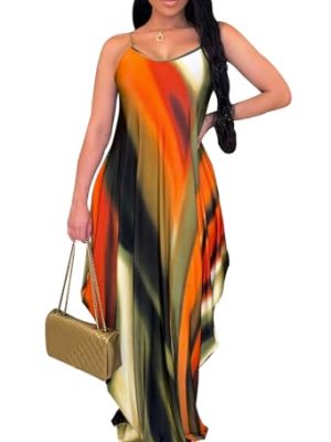 Summer Maxi Dresses for Women 2025 Plus Size Sundresses Casual Fashion Sleeveless Loose Long Sexy Dress with Pockets