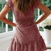 51Dyp49qsAL.jpg Womens Summer Ruffle Sleeve Sweetheart Neckline Printing Dress Mini Dresses